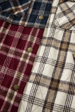Load image into Gallery viewer, Red Mixed Plaid Patchwork Retro Shacket