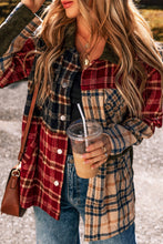 Load image into Gallery viewer, Red Mixed Plaid Patchwork Retro Shacket