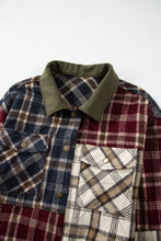 Load image into Gallery viewer, Red Mixed Plaid Patchwork Retro Shacket