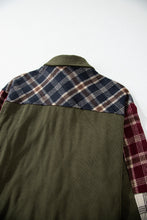 Load image into Gallery viewer, Red Mixed Plaid Patchwork Retro Shacket