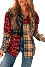 Load image into Gallery viewer, Red Mixed Plaid Patchwork Retro Shacket