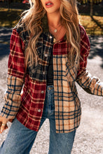 Load image into Gallery viewer, Red Mixed Plaid Patchwork Retro Shacket
