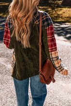 Load image into Gallery viewer, Red Mixed Plaid Patchwork Retro Shacket