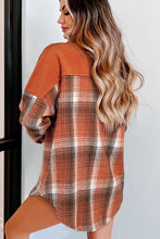 Load image into Gallery viewer, Orange  Plaid Flap Pocket Flannel/Shacket
