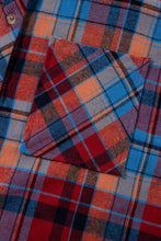 Load image into Gallery viewer, Red- Orange Plaid Pocket Flannel/Shacket
