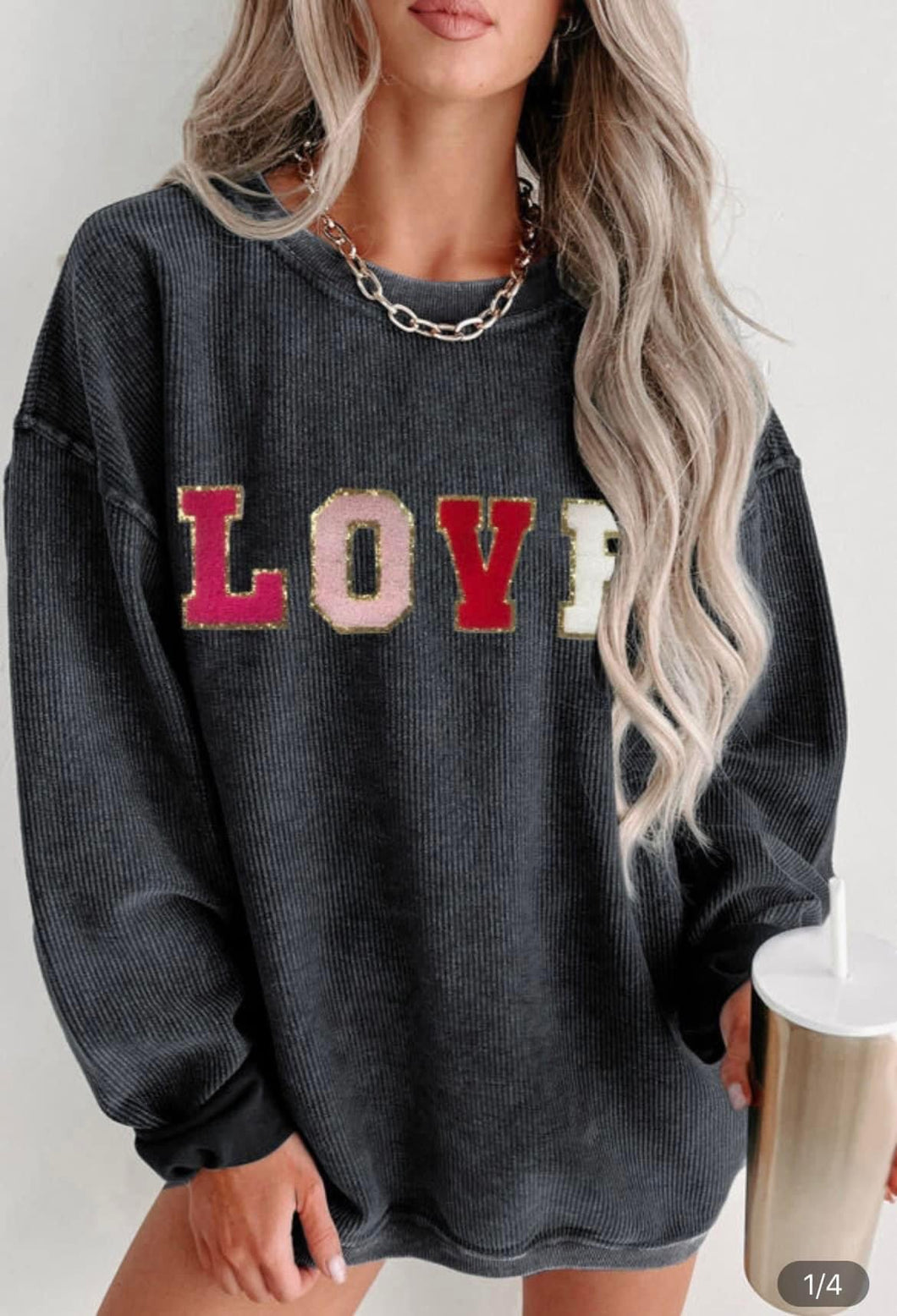 LOVE Ribbed Sweatshirt