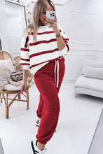 Load image into Gallery viewer, Red Stripe Pullover and Jogger Set
