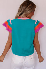 Load image into Gallery viewer, Turquoise Flutter Sleeve Sweater
