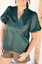 Load image into Gallery viewer, Faux Leather Puff Sleeve Top
