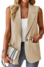 Load image into Gallery viewer, Nude Sleeveless Single Lapel Vest
