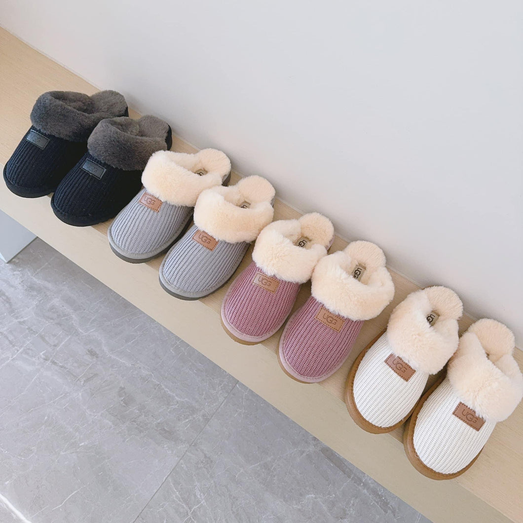 Ribbed Fleece Lined Slippers