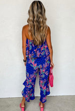 Load image into Gallery viewer, Tropical Print Strapless Ruffled Jumpsuit
