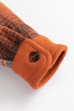 Load image into Gallery viewer, Orange  Plaid Flap Pocket Flannel/Shacket
