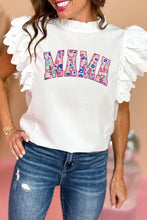 Load image into Gallery viewer, Mama Layered Scalloped Sleeve Blouse
