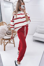 Load image into Gallery viewer, Red Stripe Pullover and Jogger Set
