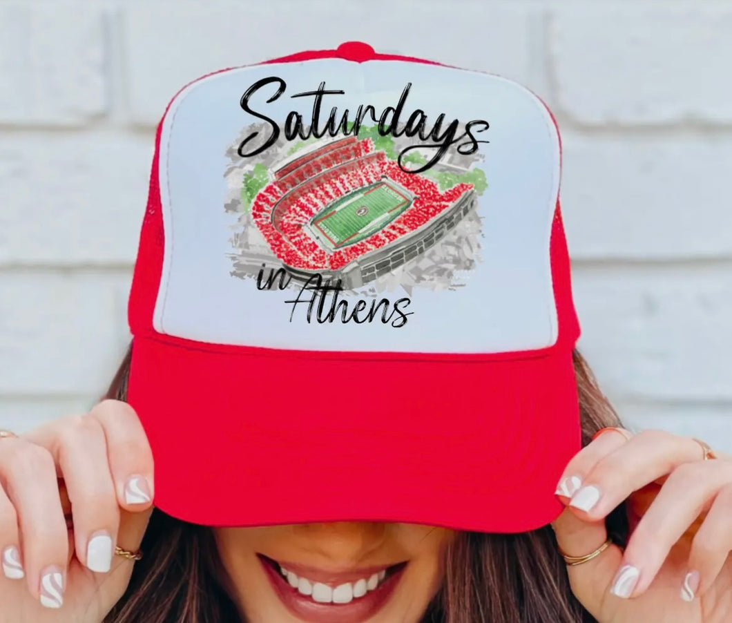 Saturday in Athens Trucker Hat