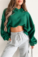 Load image into Gallery viewer, Green Fleece Cropped Hoodie
