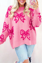 Load image into Gallery viewer, Pink Bow Loose Sweater
