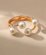 Load image into Gallery viewer, Chunky Faux Pearl Cuff Bracelet
