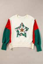 Load image into Gallery viewer, Tinsel Star Side Slit Swestshirt
