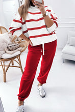 Load image into Gallery viewer, Red Stripe Pullover and Jogger Set
