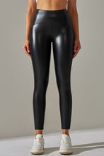 Load image into Gallery viewer, Black Shiny Faux Leather Legging
