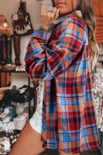 Load image into Gallery viewer, Red- Orange Plaid Pocket Flannel/Shacket
