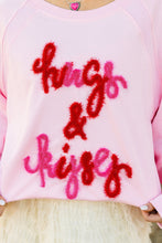 Load image into Gallery viewer, Hugs and Kisses Pop Up Embroider Raglan Sweatshirt
