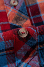 Load image into Gallery viewer, Red- Orange Plaid Pocket Flannel/Shacket
