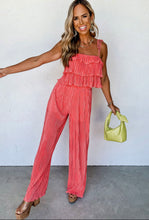 Load image into Gallery viewer, Ruffle Cami Pleated Wide Leg Pants Set
