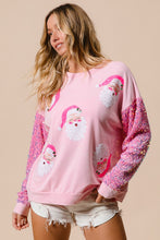 Load image into Gallery viewer, Pink Sequined Santa Christmas Sweatshirt
