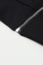 Load image into Gallery viewer, Black Latice Mesh Sleeve Zip Up Bomber
