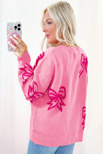 Load image into Gallery viewer, Pink Bow Loose Sweater
