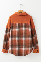 Load image into Gallery viewer, Orange  Plaid Flap Pocket Flannel/Shacket
