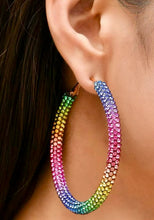 Load image into Gallery viewer, Rainbow Sequin Hoops
