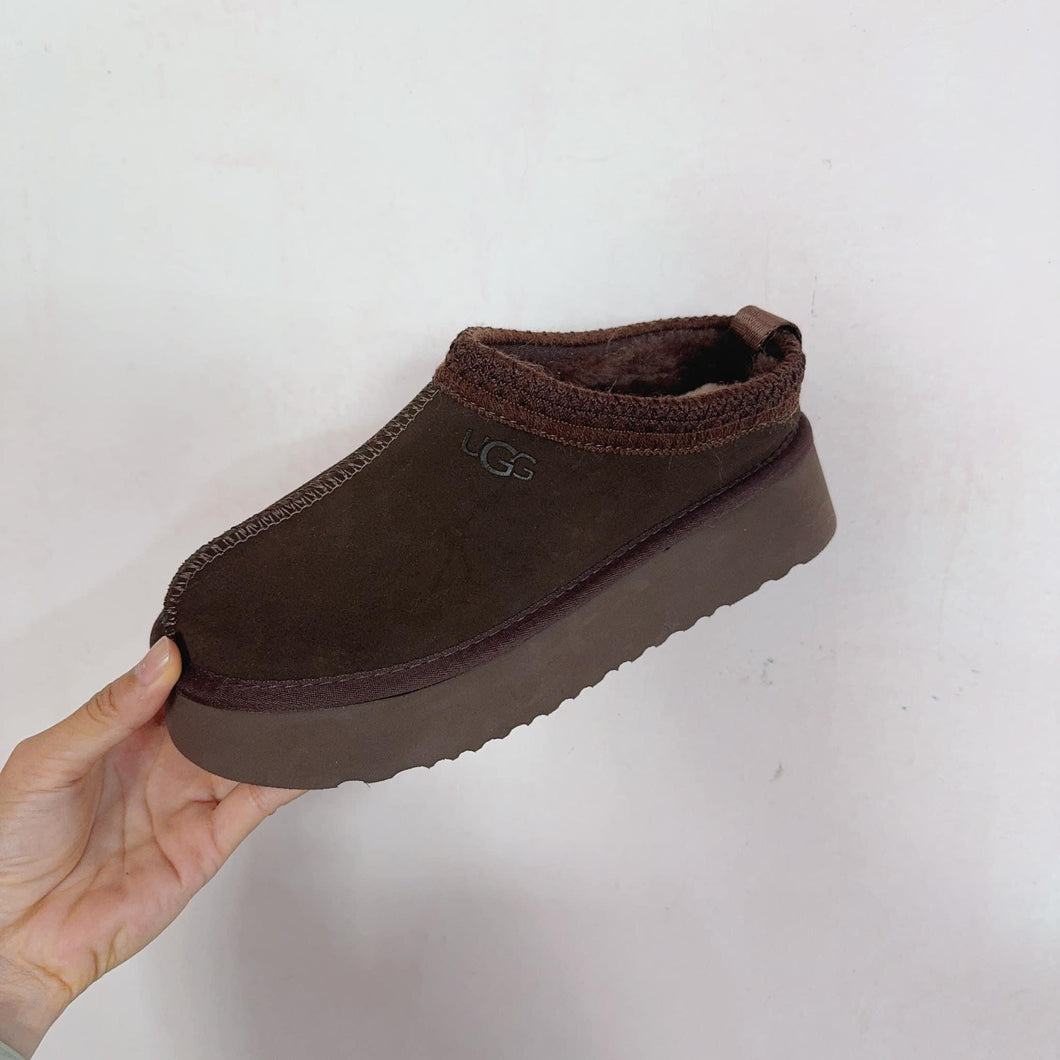 Platform Fleece Slides