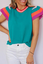 Load image into Gallery viewer, Turquoise Flutter Sleeve Sweater
