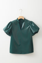 Load image into Gallery viewer, Faux Leather Puff Sleeve Top
