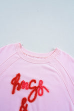 Load image into Gallery viewer, Hugs and Kisses Pop Up Embroider Raglan Sweatshirt
