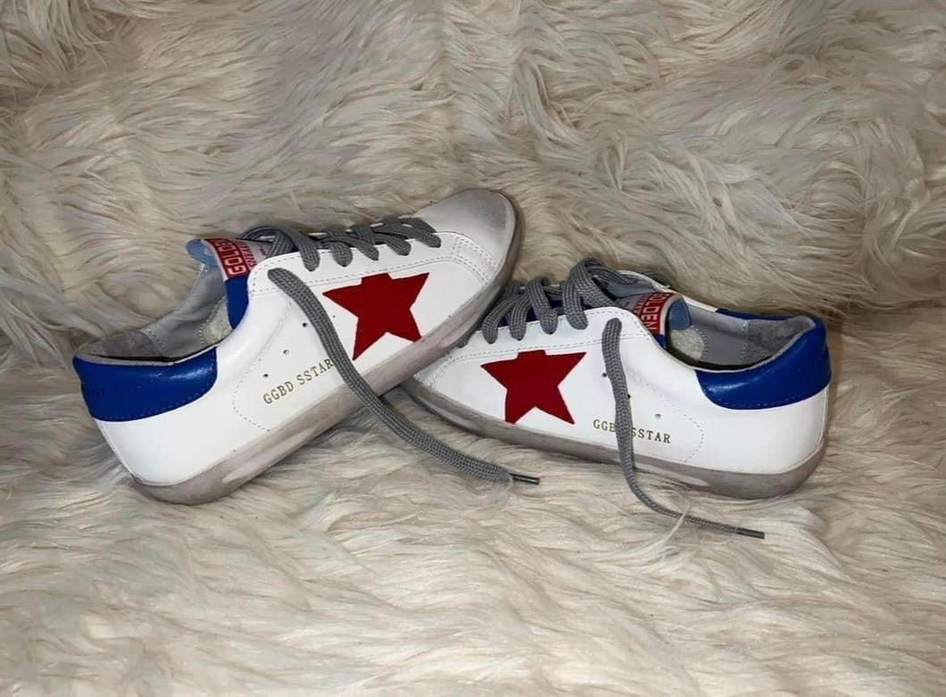 Size 6 Blue Red Star Shoes