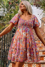 Load image into Gallery viewer, Boho Smocked Ruffle Dress
