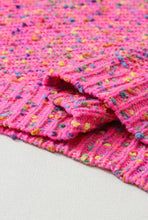 Load image into Gallery viewer, Hot Pink Confetti Knitted V Neck  Sweater
