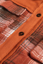 Load image into Gallery viewer, Orange  Plaid Flap Pocket Flannel/Shacket
