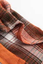 Load image into Gallery viewer, Orange  Plaid Flap Pocket Flannel/Shacket
