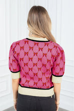Load image into Gallery viewer, Pink Ribbon Short Sleeve Sweater
