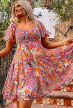 Load image into Gallery viewer, Boho Smocked Ruffle Dress
