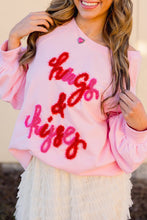 Load image into Gallery viewer, Hugs and Kisses Pop Up Embroider Raglan Sweatshirt
