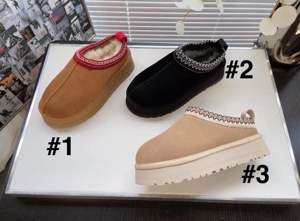 Platform Fleece Slides