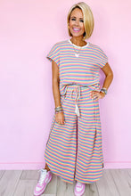 Load image into Gallery viewer, Pink Stripe Wide Leg Pants Set
