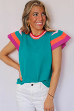 Load image into Gallery viewer, Turquoise Flutter Sleeve Sweater
